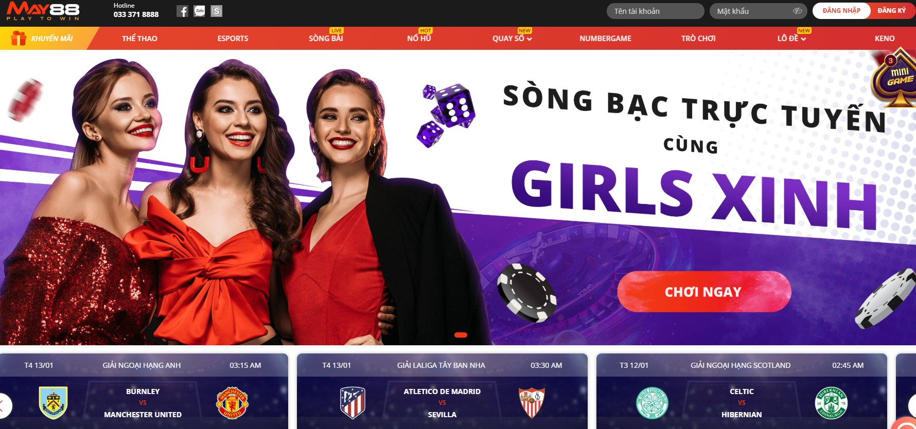 Hình thức thanh toán đa dạng của May88